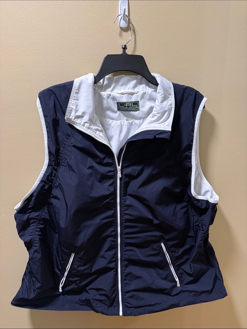 Lauren Ralph Lauren Navy and White Packable Sleeveless Vest- Nautical collection